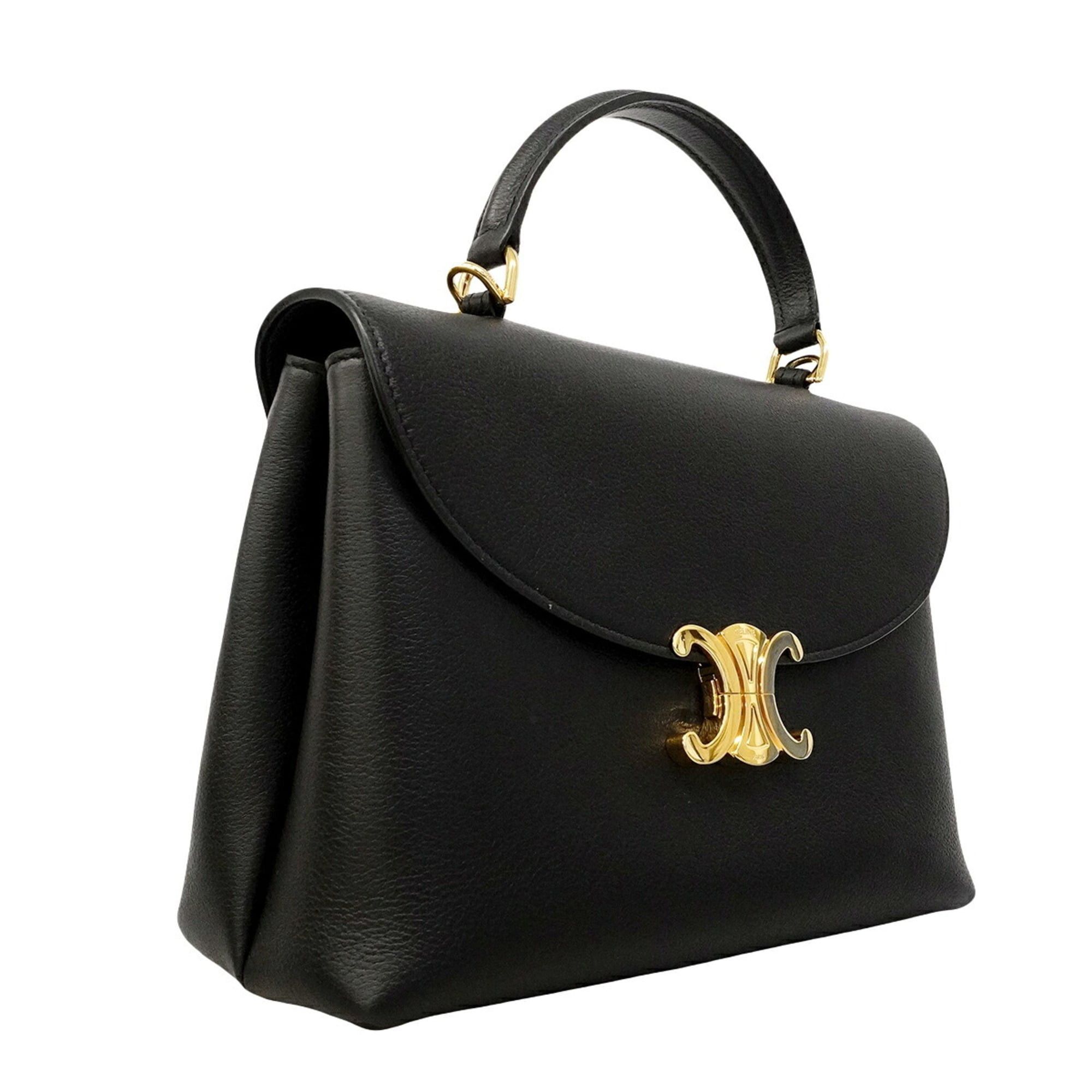 Celine Celine Triomphe Nino handbag, leather, black, 2-way bag for women, P3177895 Size ONE SIZE - 2 Thumbnail