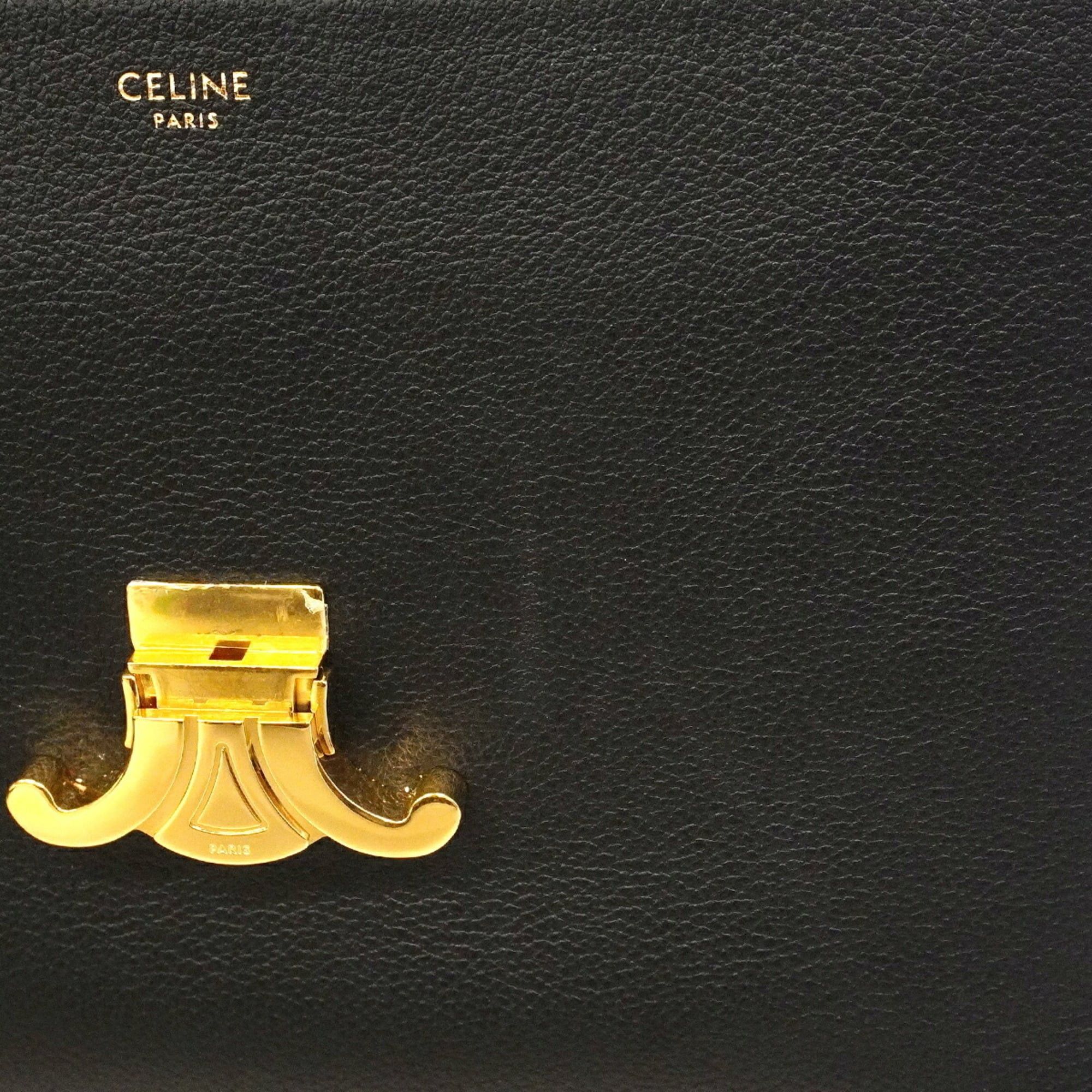Celine Celine Triomphe Nino handbag, leather, black, 2-way bag for women, P3177895 Size ONE SIZE - 8 Thumbnail