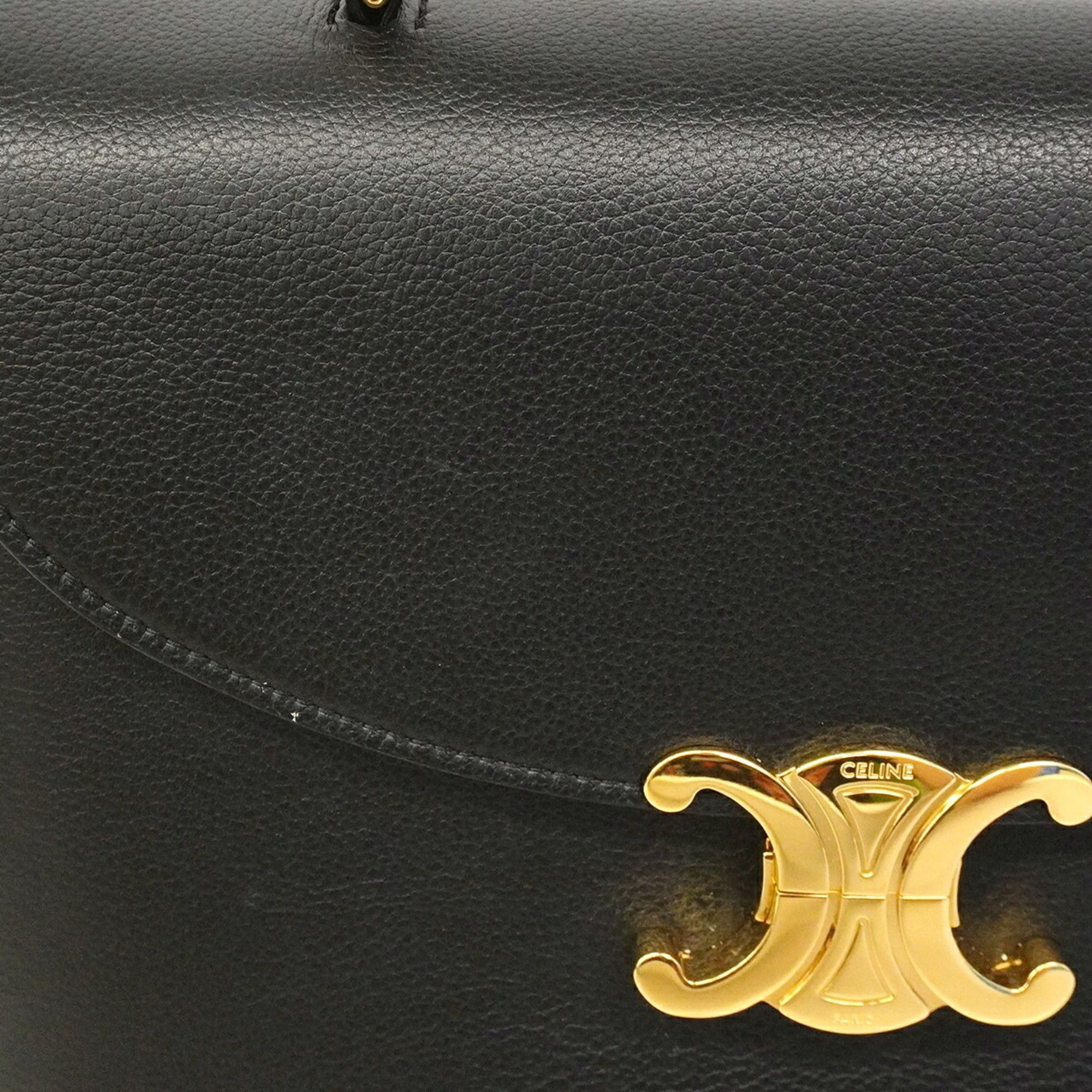Celine Celine Triomphe Nino handbag, leather, black, 2-way bag for women, P3177895 Size ONE SIZE - 7 Thumbnail