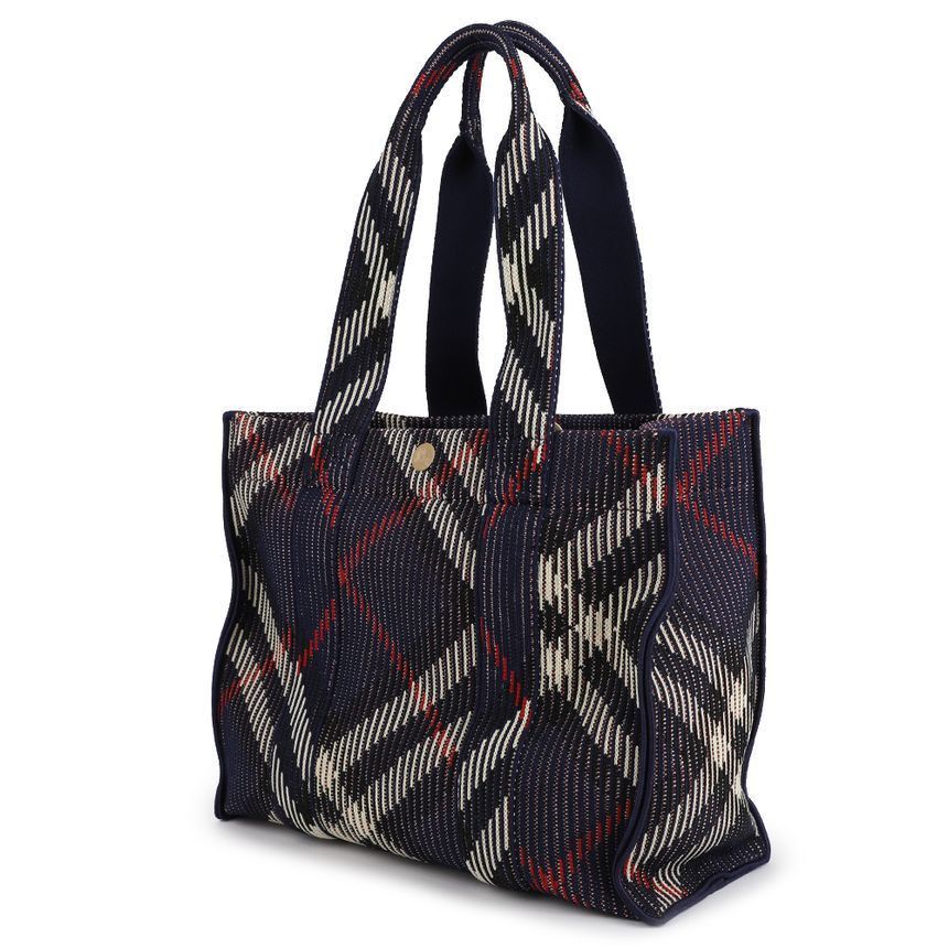 Burberry Small Check Knit Tote Bag Size ONE SIZE - 4 Thumbnail