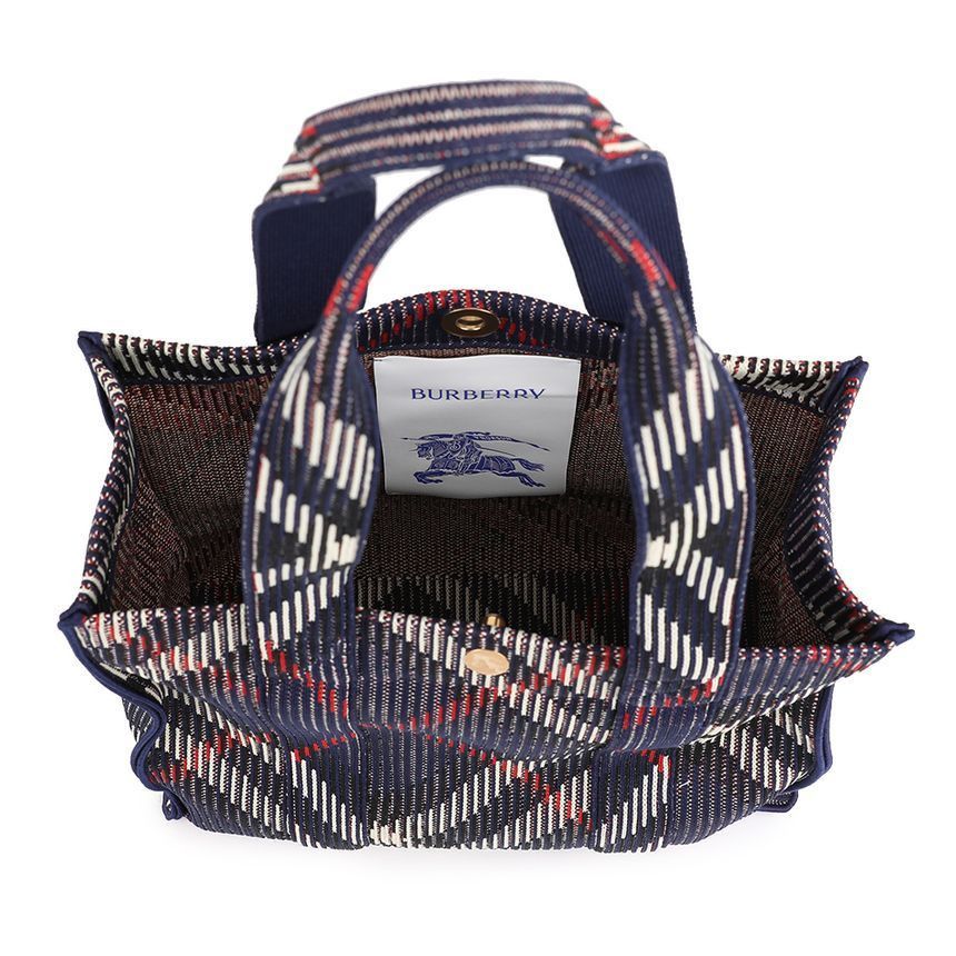 Burberry Small Check Knit Tote Bag Size ONE SIZE - 8 Thumbnail