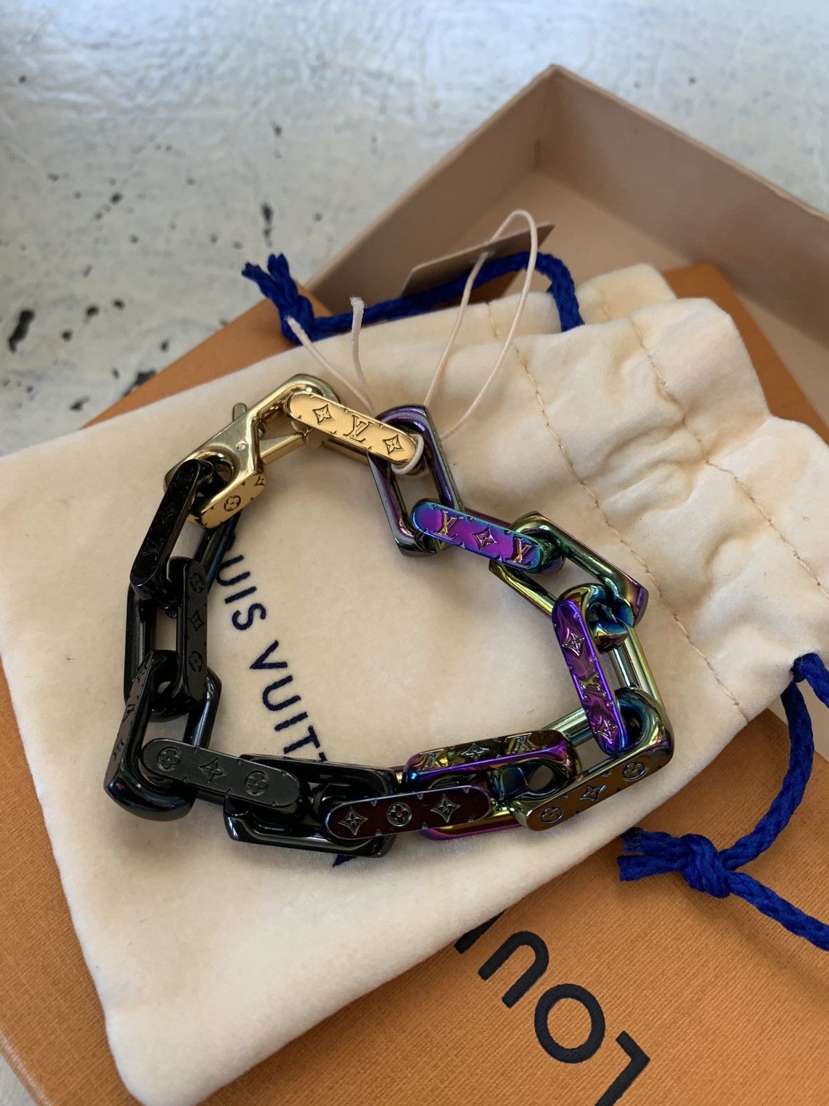 LV men's bracelet Virgil abloh monogram Color chain, Luxury, Accessories on  Carousell