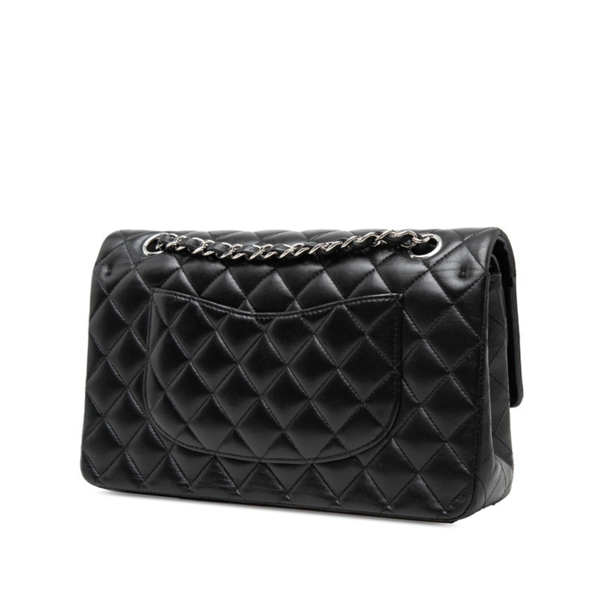 Chanel Chanel Coco Mark Matelassé Double Flap Chain Shoulder Bag, Black with Silver Hardware, Lambskin, Women's. Size ONE SIZE - 2 Thumbnail