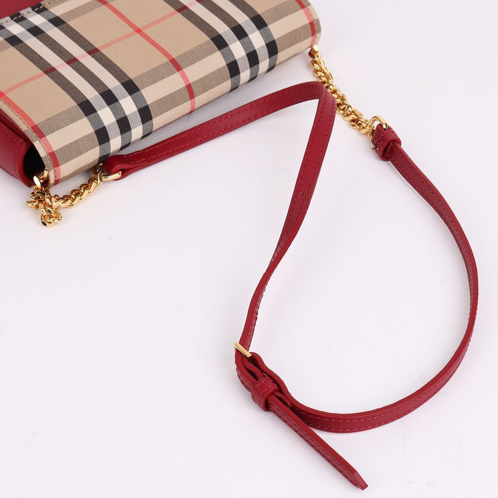 Burberry Vintage Check Red Mini Chain Shoulder Bag Size ONE SIZE - 6 Thumbnail