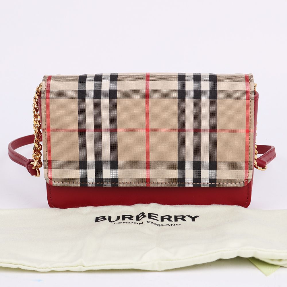 Burberry Vintage Check Red Mini Chain Shoulder Bag Size ONE SIZE - 12 Thumbnail