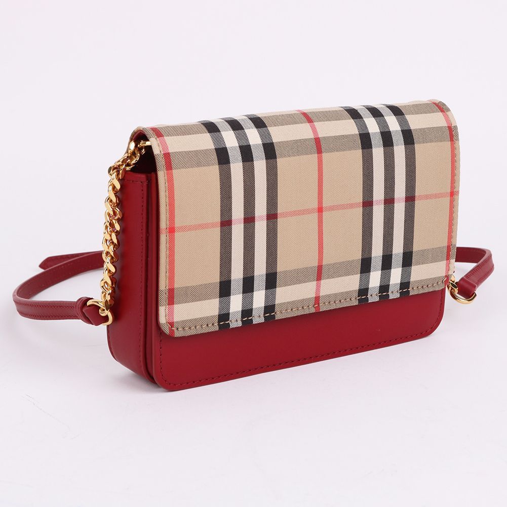 Burberry Vintage Check Red Mini Chain Shoulder Bag Size ONE SIZE - 3 Thumbnail