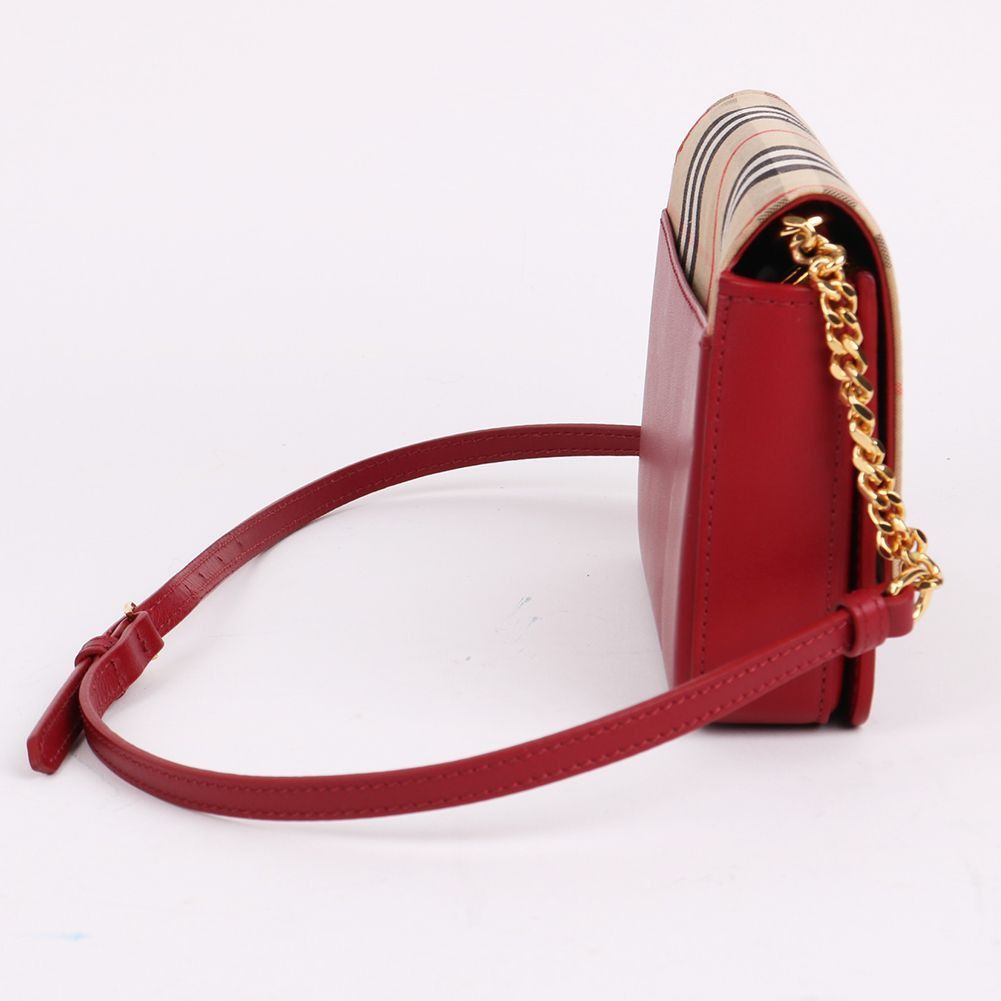 Burberry Vintage Check Red Mini Chain Shoulder Bag Size ONE SIZE - 4 Thumbnail
