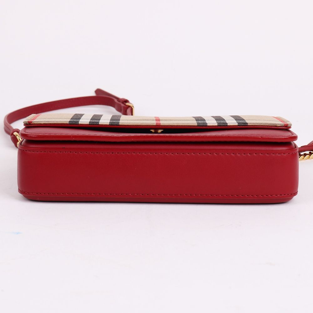 Burberry Vintage Check Red Mini Chain Shoulder Bag Size ONE SIZE - 7 Thumbnail