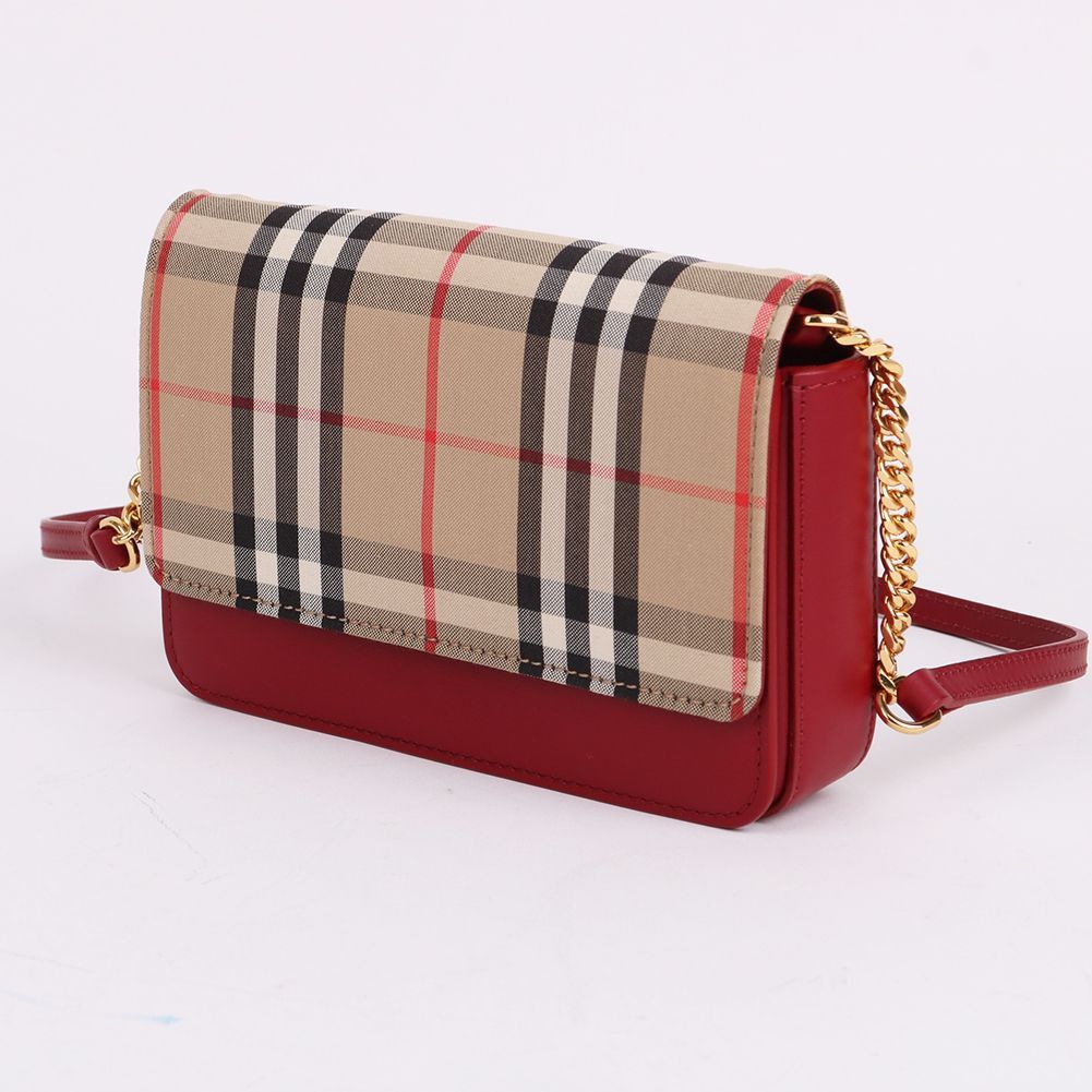 Burberry Vintage Check Red Mini Chain Shoulder Bag Size ONE SIZE - 2 Thumbnail