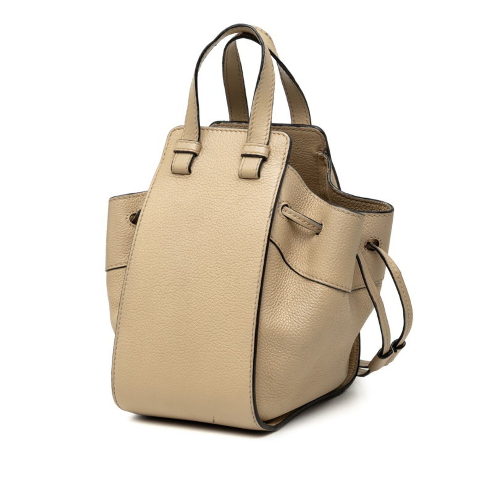 Loewe Loewe Anagram Hammock Mini Handbag Shoulder Bag 2-Way Beige Leather Women's LOEWE Size ONE SIZE - 2 Thumbnail