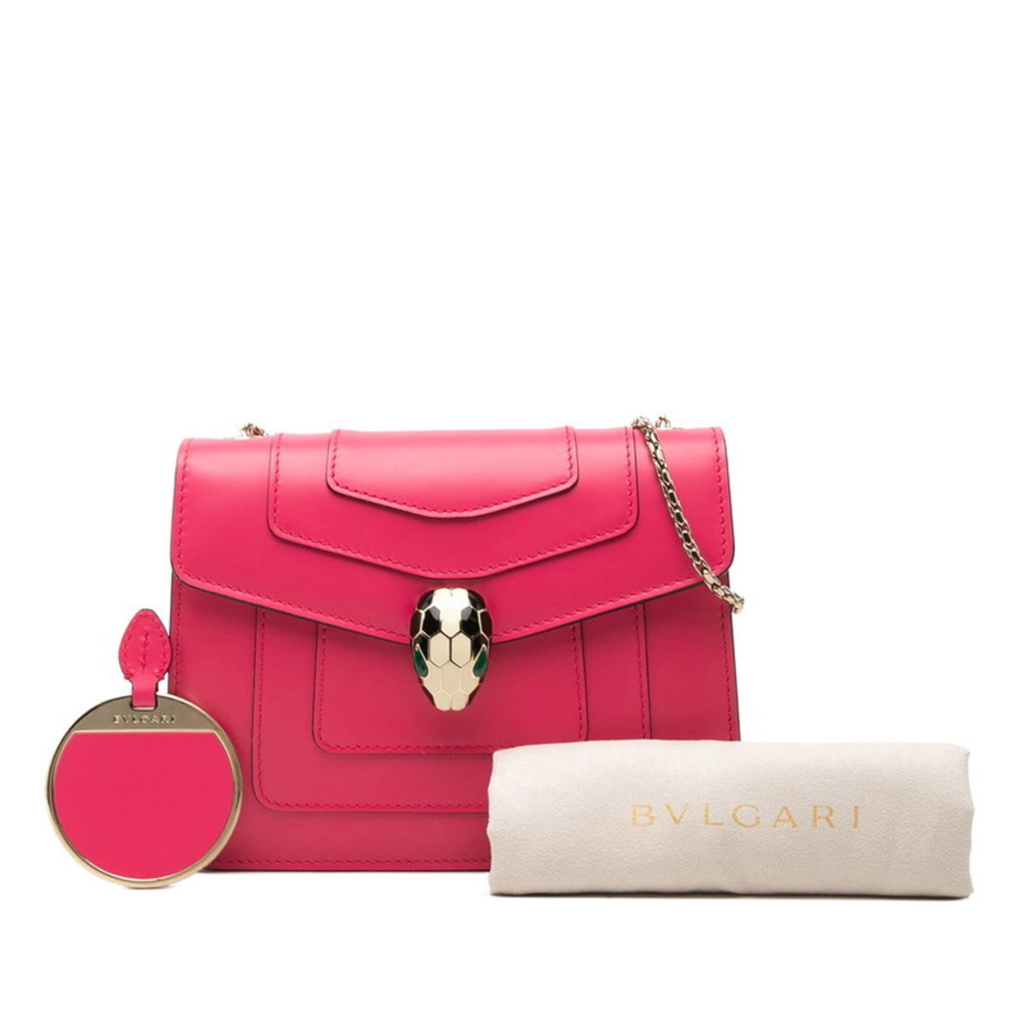 Bvlgari Bulgari Serpenti Forever Crossbody Chain Shoulder Bag, Pink Leather, Women's BVLGARI Size ONE SIZE - 6 Thumbnail
