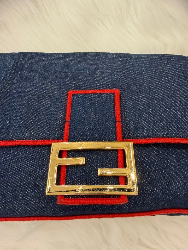 Fendi Baguette Bag Denim Large Size ONE SIZE - 12 Thumbnail