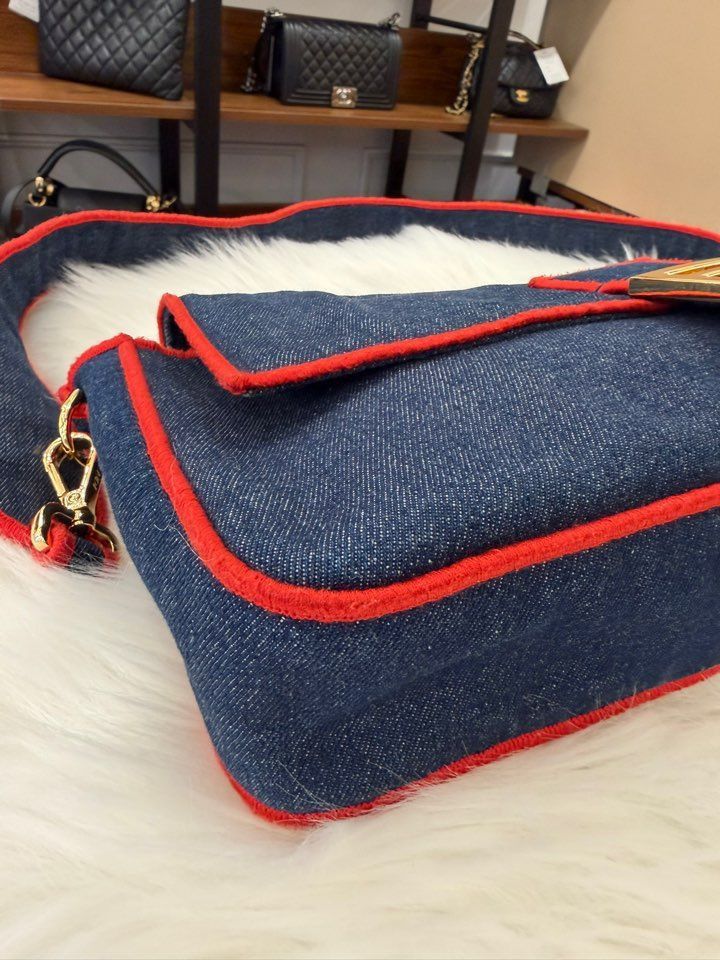 Fendi Baguette Bag Denim Large Size ONE SIZE - 11 Thumbnail