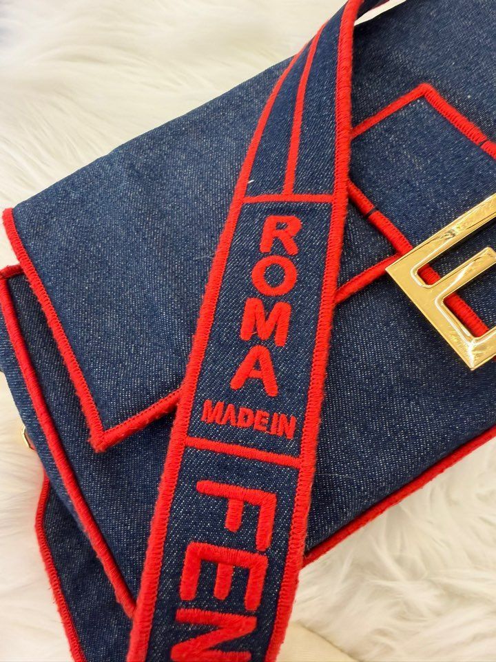 Fendi Baguette Bag Denim Large Size ONE SIZE - 15 Thumbnail