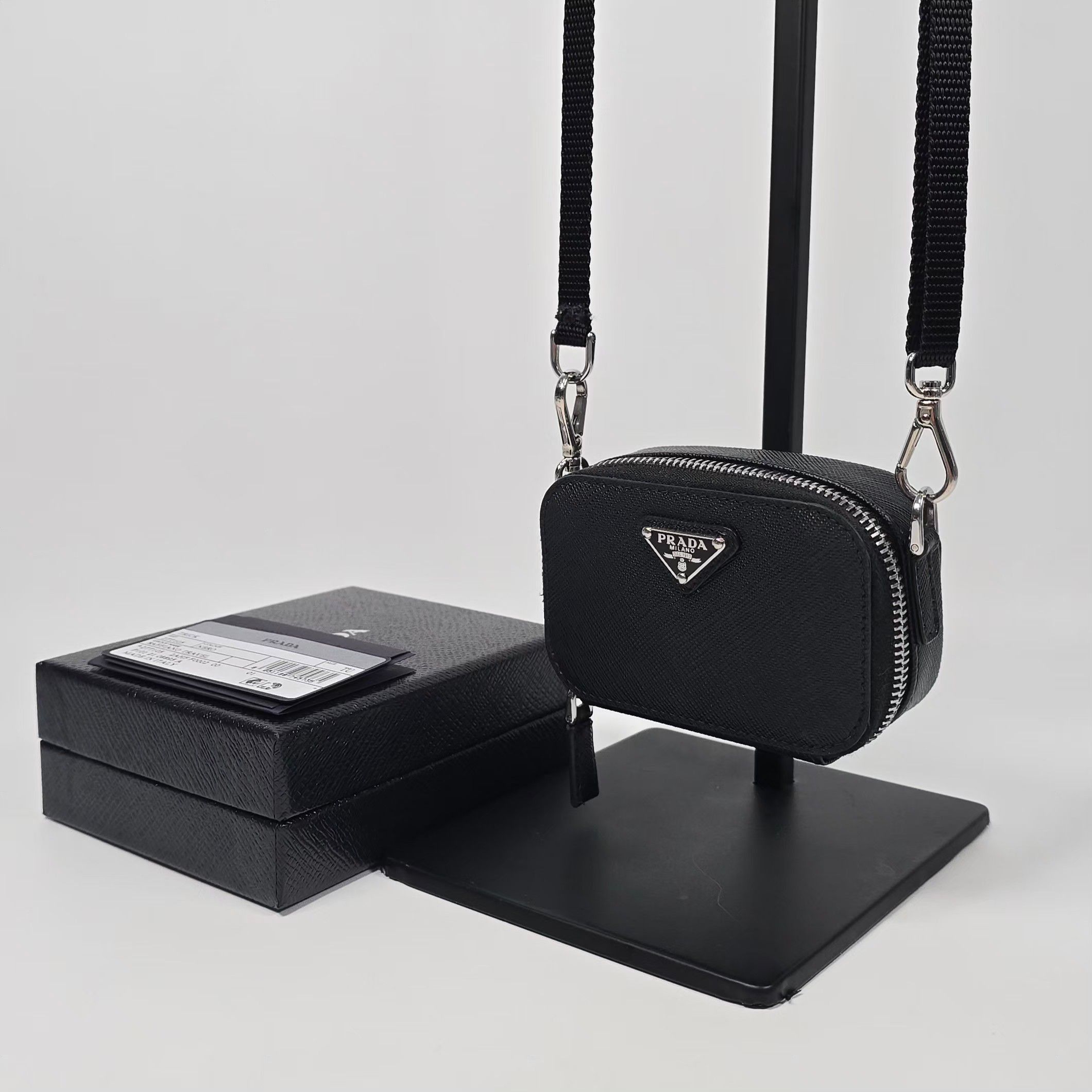 Prada Saffiano Leather Mini Pouch Crossbody Bag Size ONE SIZE - 2 Thumbnail