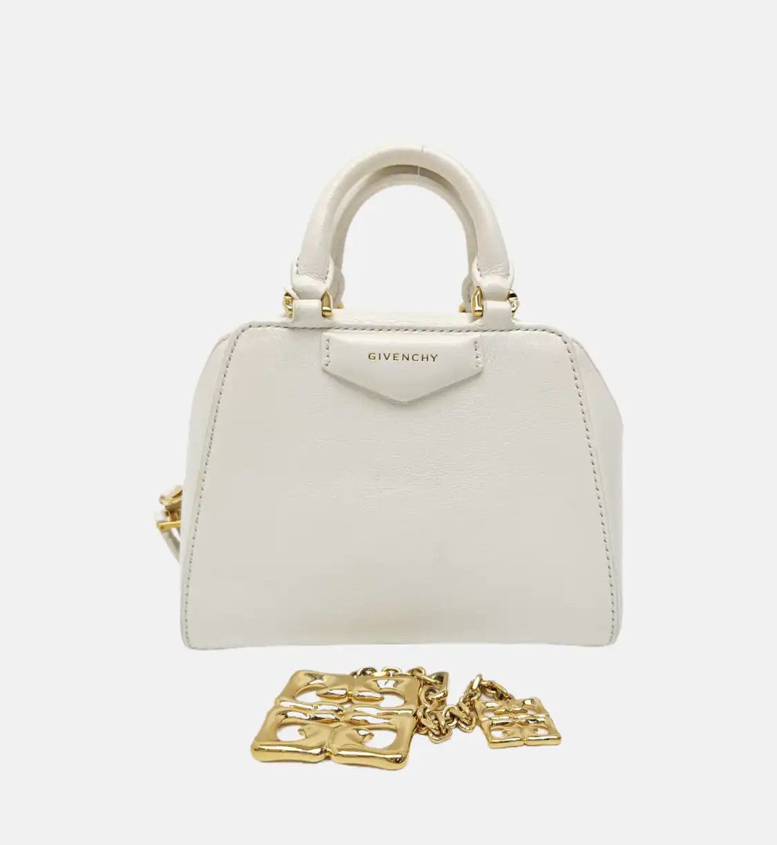 Givenchy GIVENCHY Antigona micro white cowhide leather handbag shoulder bag crossbody bag Size ONE SIZE - 8 Thumbnail