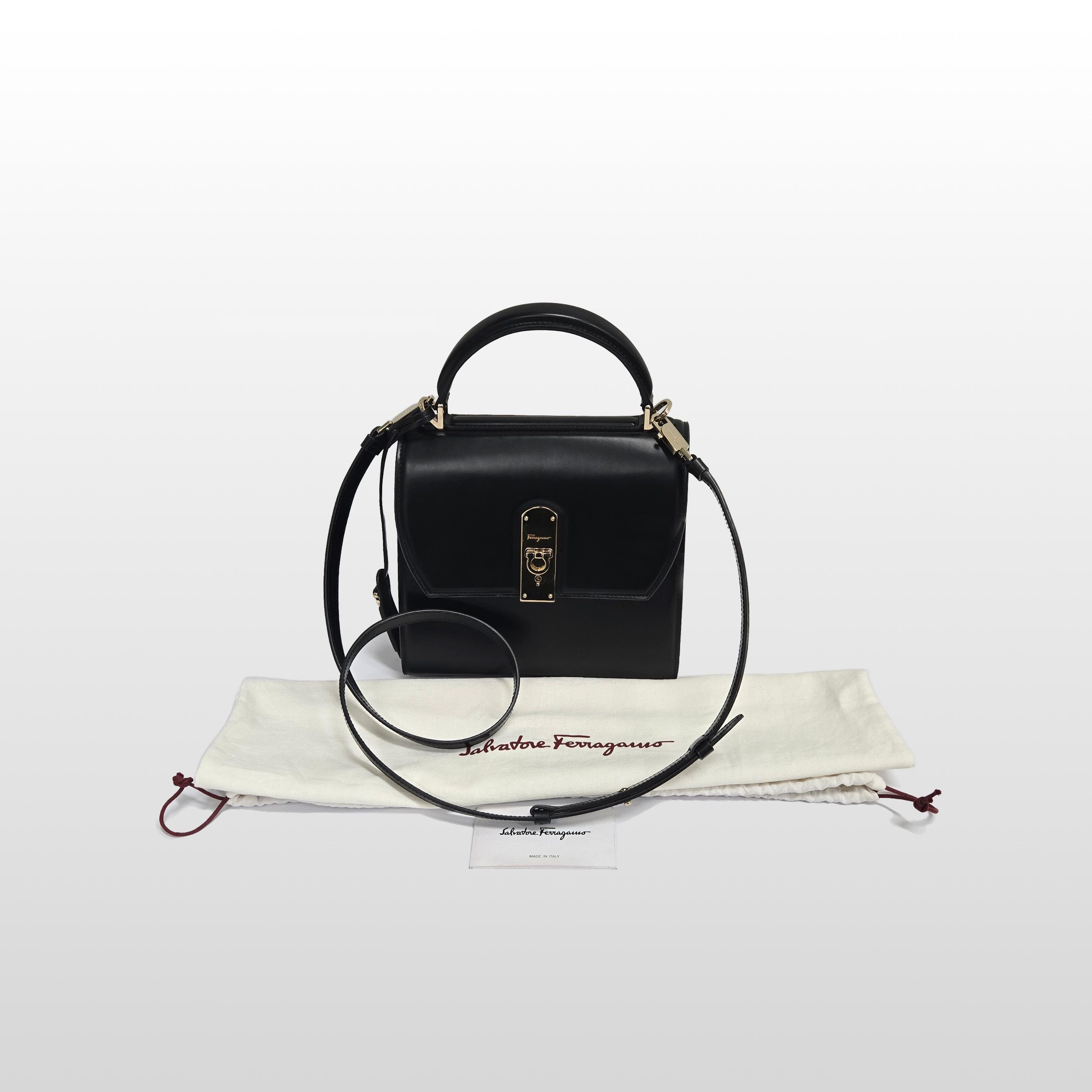 Salvatore Ferragamo Gancini Boxyz Small Top Handle Crossbody Bag Size ONE SIZE - 9 Thumbnail
