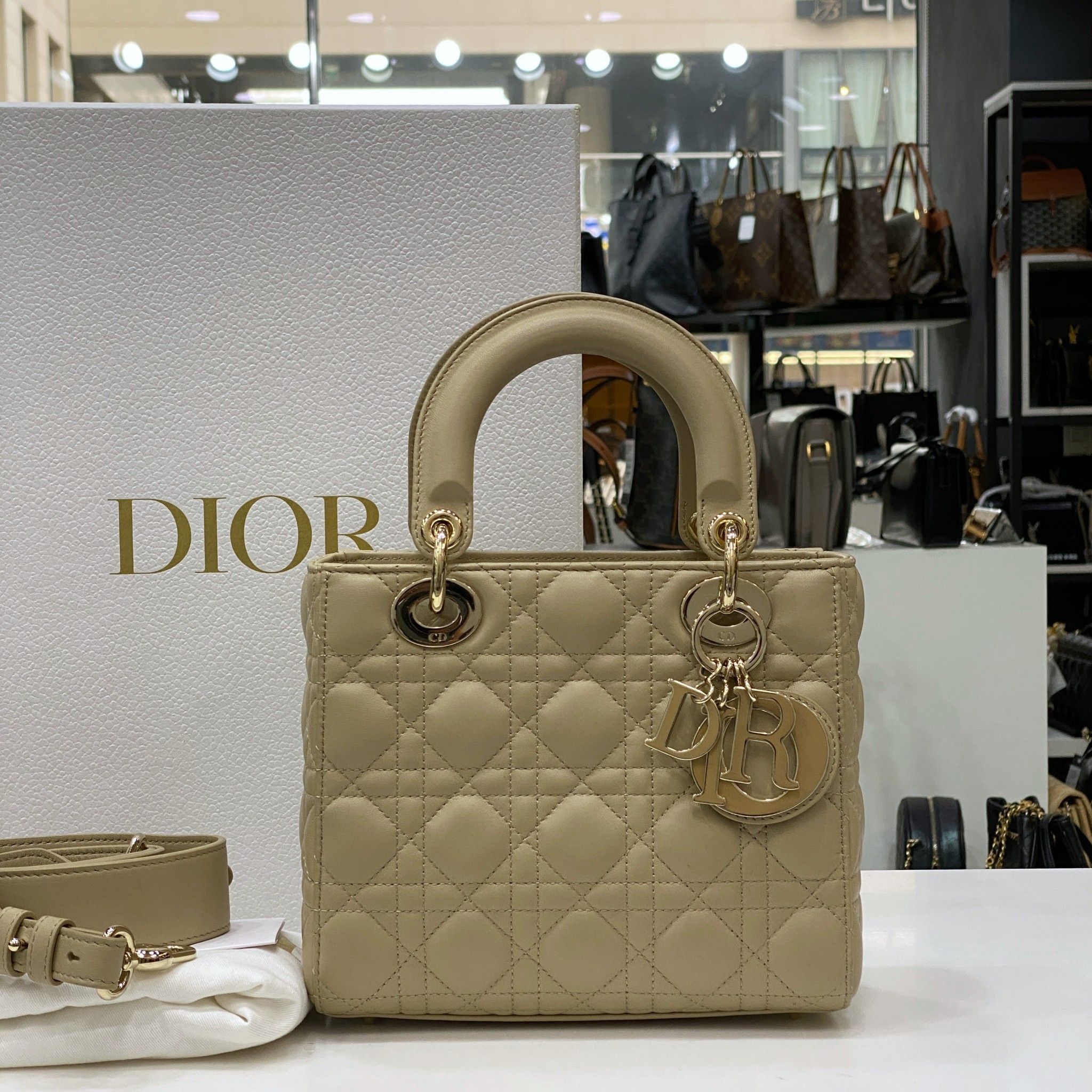 Dior Lady Small Beige Size ONE SIZE - 3 Thumbnail