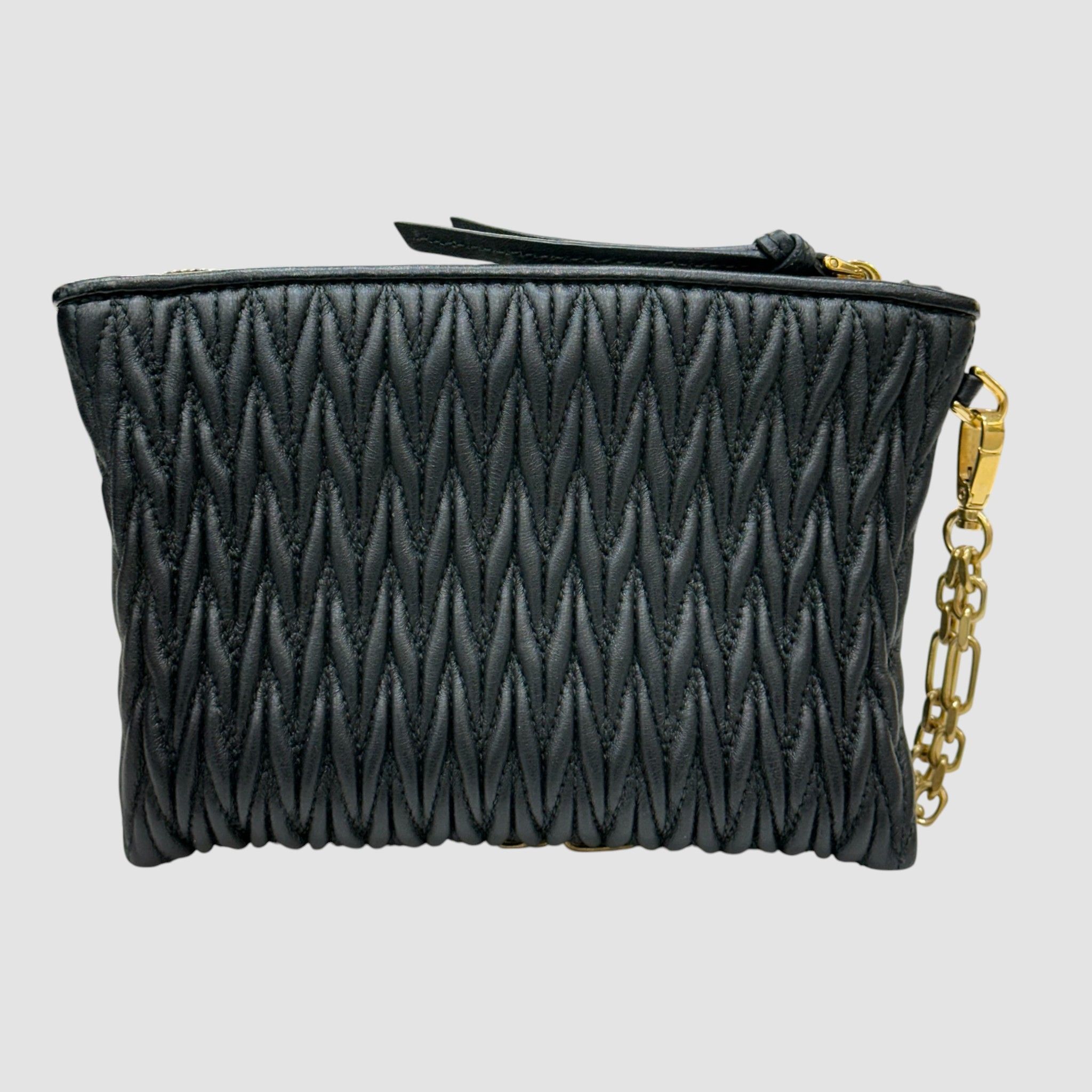 Miu Miu Matreasse Nappa Leather Pouch Black Size ONE SIZE - 6 Thumbnail