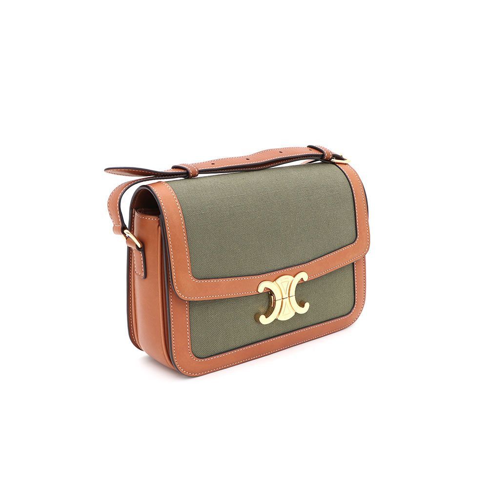 Celine Triomphe Medium Textile Shoulder Bag Crossbody Bag Size ONE SIZE - 2 Thumbnail