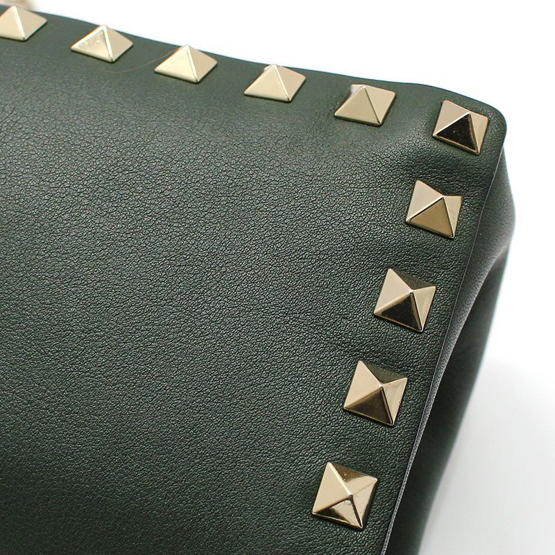Valentino Khaki Leather Rockstud Mini Chain Crossbody Bag Size ONE SIZE - 8 Thumbnail