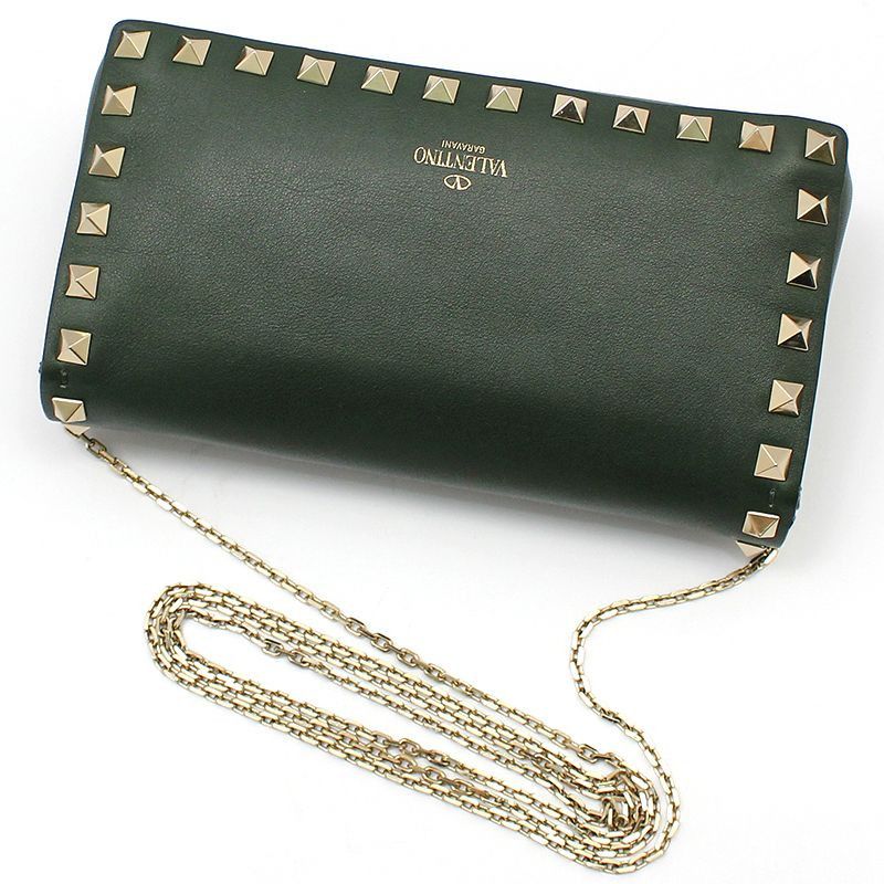 Valentino Khaki Leather Rockstud Mini Chain Crossbody Bag Size ONE SIZE - 4 Thumbnail