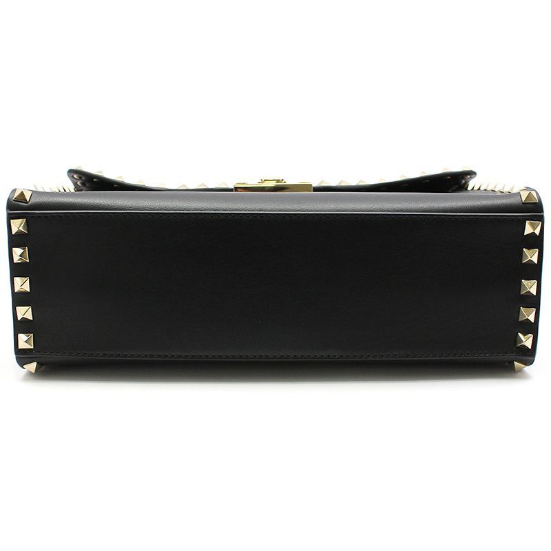 Valentino Black Leather Gold Rockstud Single Handle Small Shoulder Bag Size ONE SIZE - 5 Thumbnail