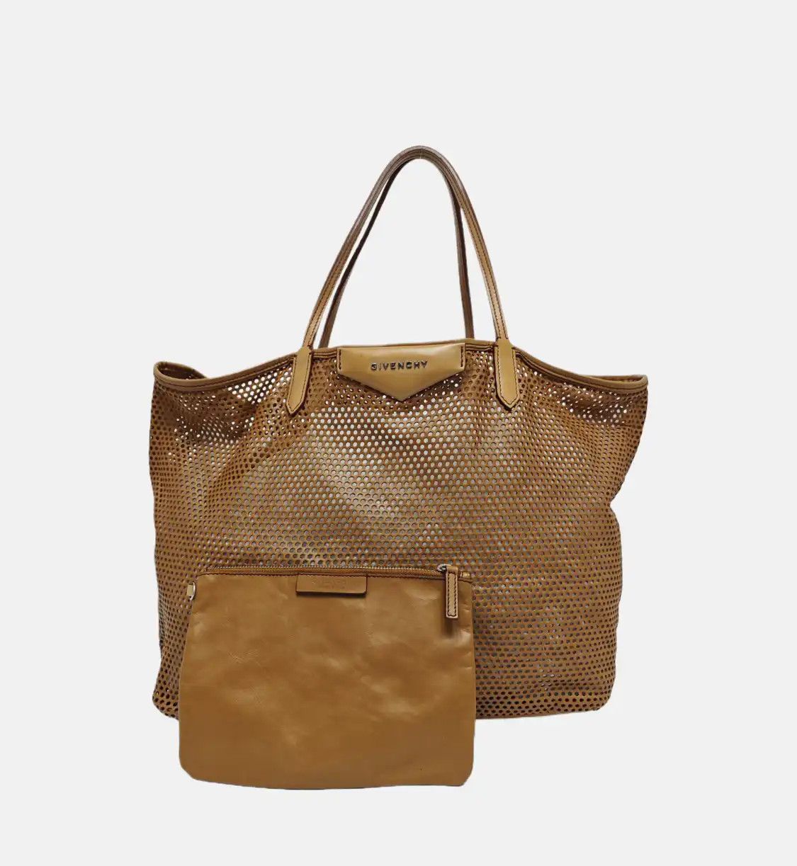 Givenchy GIVENCHY Antigona brown leather cutout handbag silver hardware sub-pocket Size ONE SIZE - 7 Thumbnail