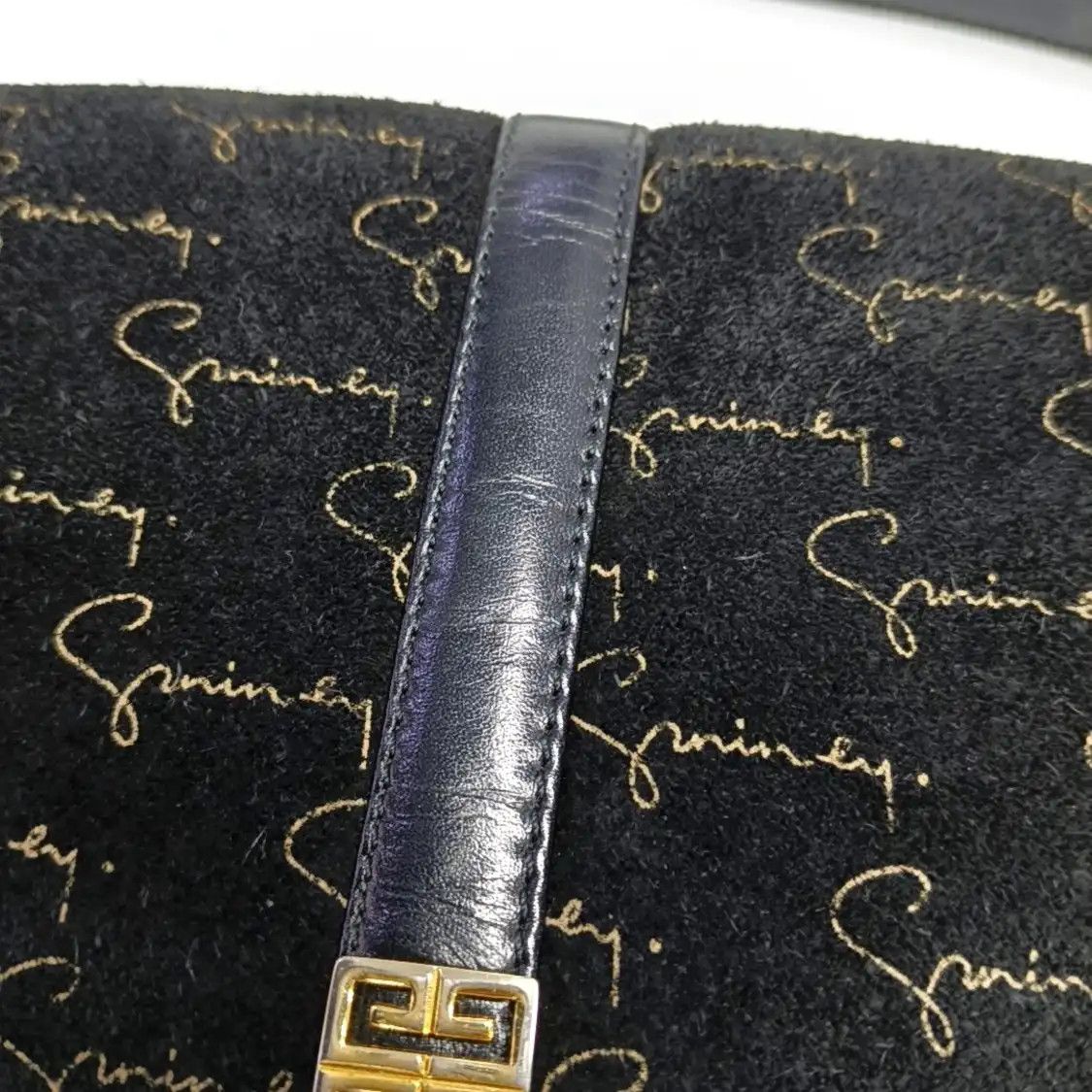 Givenchy GIVENCHY tote bag black suede print shoulder bag gold hardware Size ONE SIZE - 10 Thumbnail