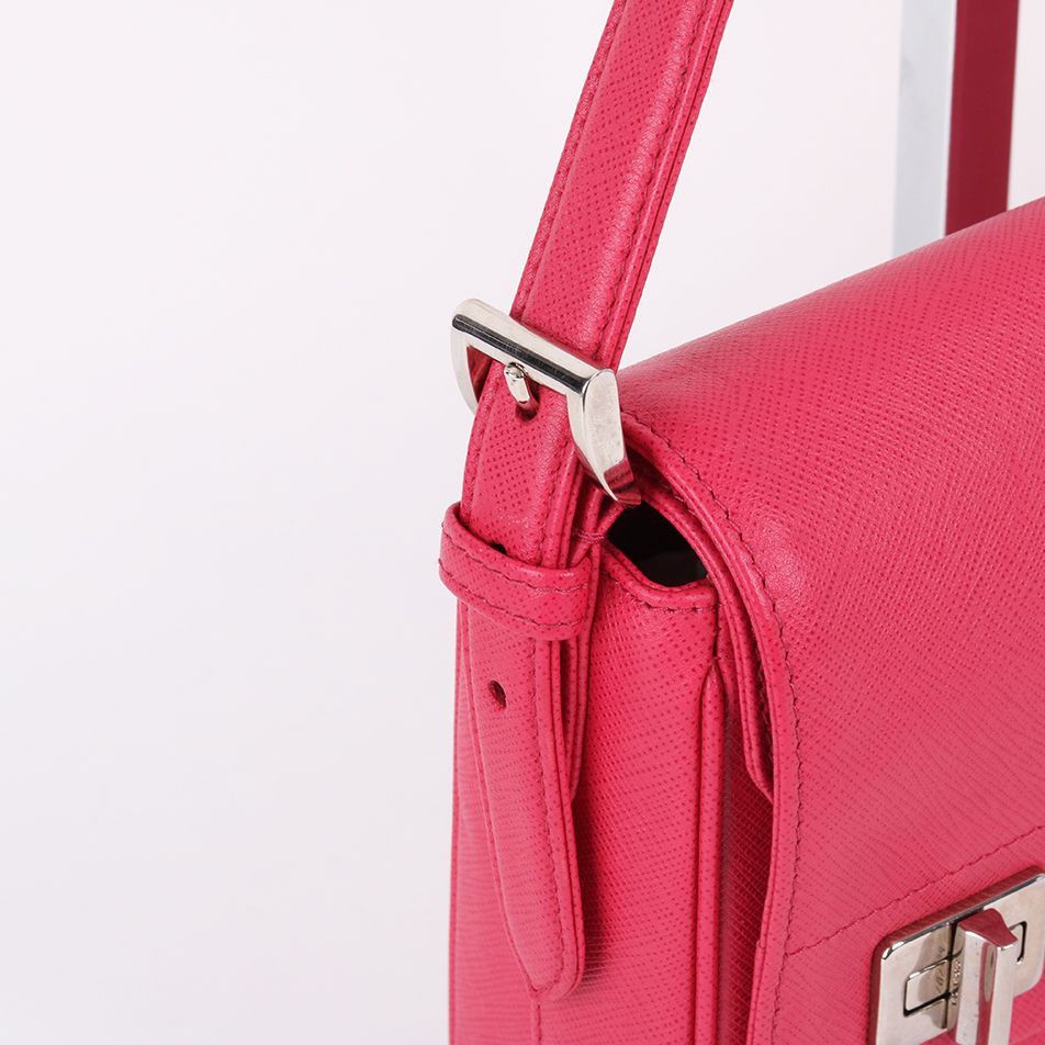 Prada Pink Saffiano Short Handle Shoulder Bag Size ONE SIZE - 6 Thumbnail