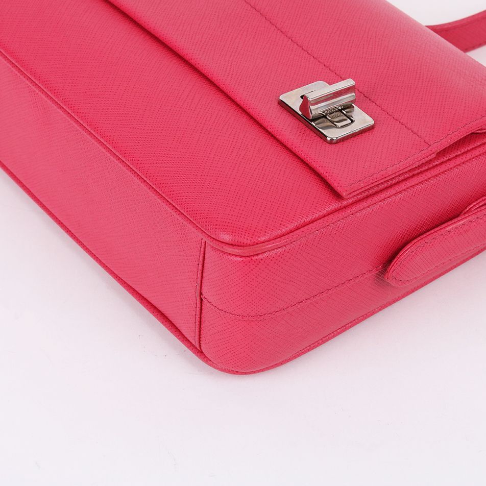 Prada Pink Saffiano Short Handle Shoulder Bag Size ONE SIZE - 9 Thumbnail