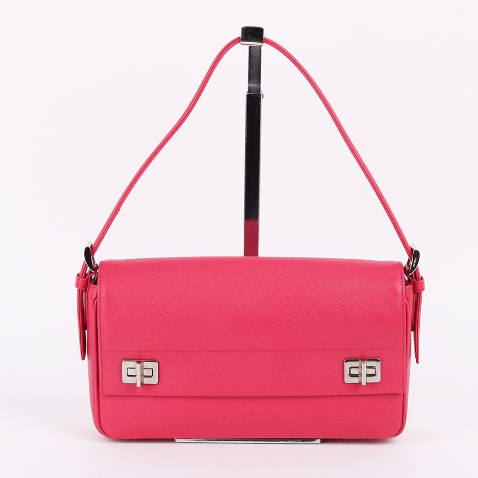 Prada Pink Saffiano Short Handle Shoulder Bag Size ONE SIZE - 2 Thumbnail