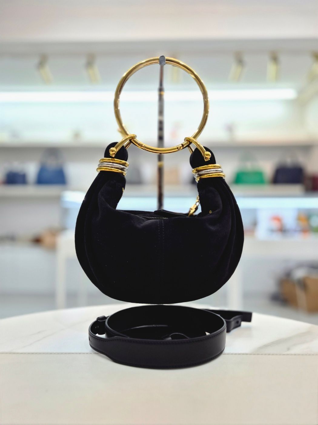 Chloe Suede Bracelet Mini Hobo Shoulder Bag Size ONE SIZE - 11 Thumbnail