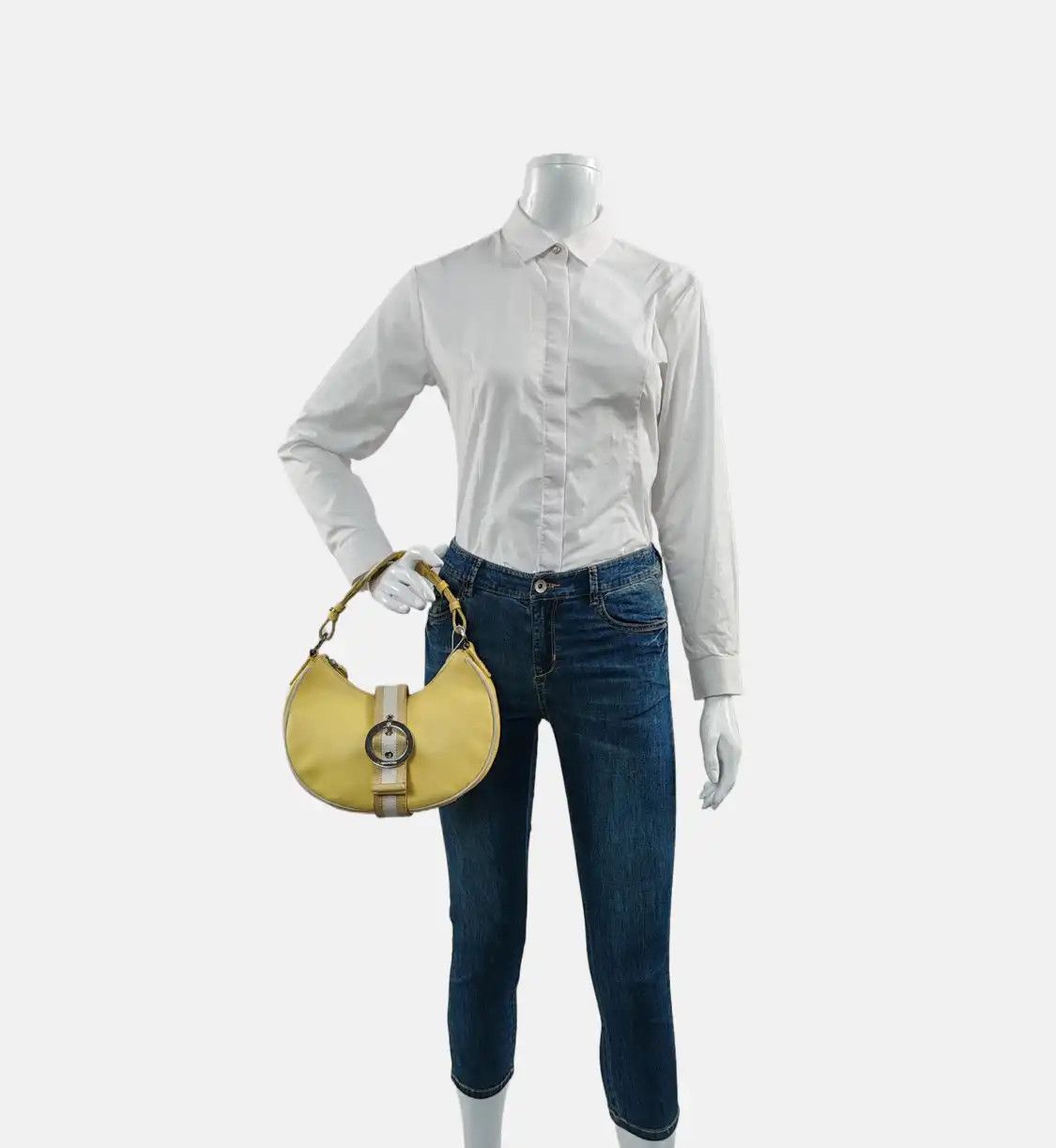 Givenchy GIVENCHY yellow cowhide leather handbag silver hardware detachable strap Size ONE SIZE - 2 Thumbnail