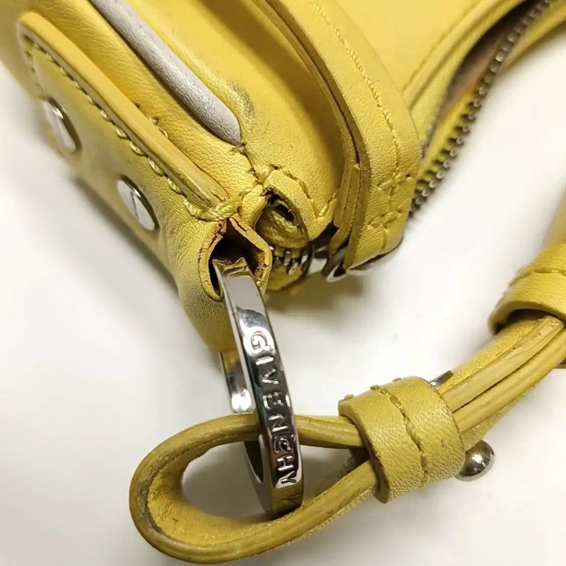 Givenchy GIVENCHY yellow cowhide leather handbag silver hardware detachable strap Size ONE SIZE - 10 Thumbnail