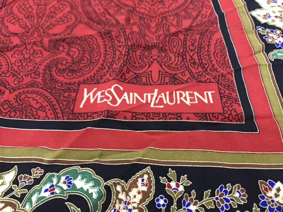 Other × Yves Saint Laurent 💥💥YVES SAINT LAURENT YSL SILK SCARF FLORAL PAISLEY PATTERN Size ONE SIZE - 2 Thumbnail