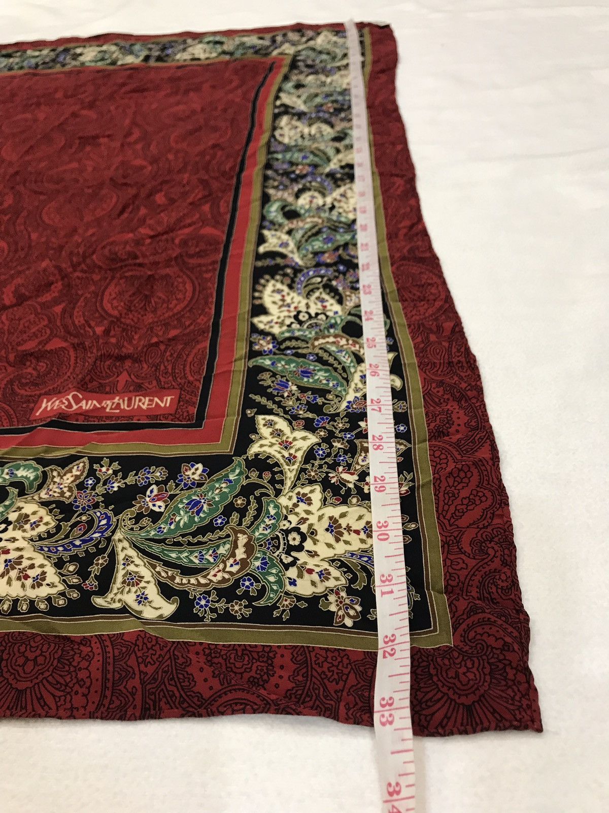 Other × Yves Saint Laurent 💥💥YVES SAINT LAURENT YSL SILK SCARF FLORAL PAISLEY PATTERN Size ONE SIZE - 7 Thumbnail