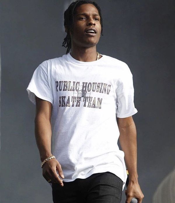 Asap rocky outlet white t shirt