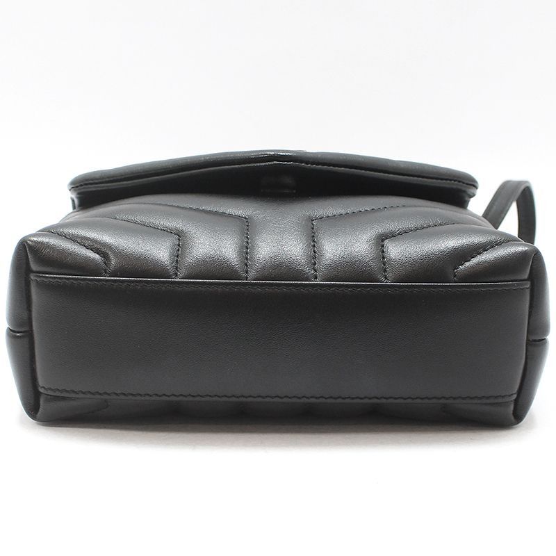 Yves Saint Laurent Black Leather Silver Monogram Loulou Toy Crossbody Bag Size ONE SIZE - 5 Thumbnail