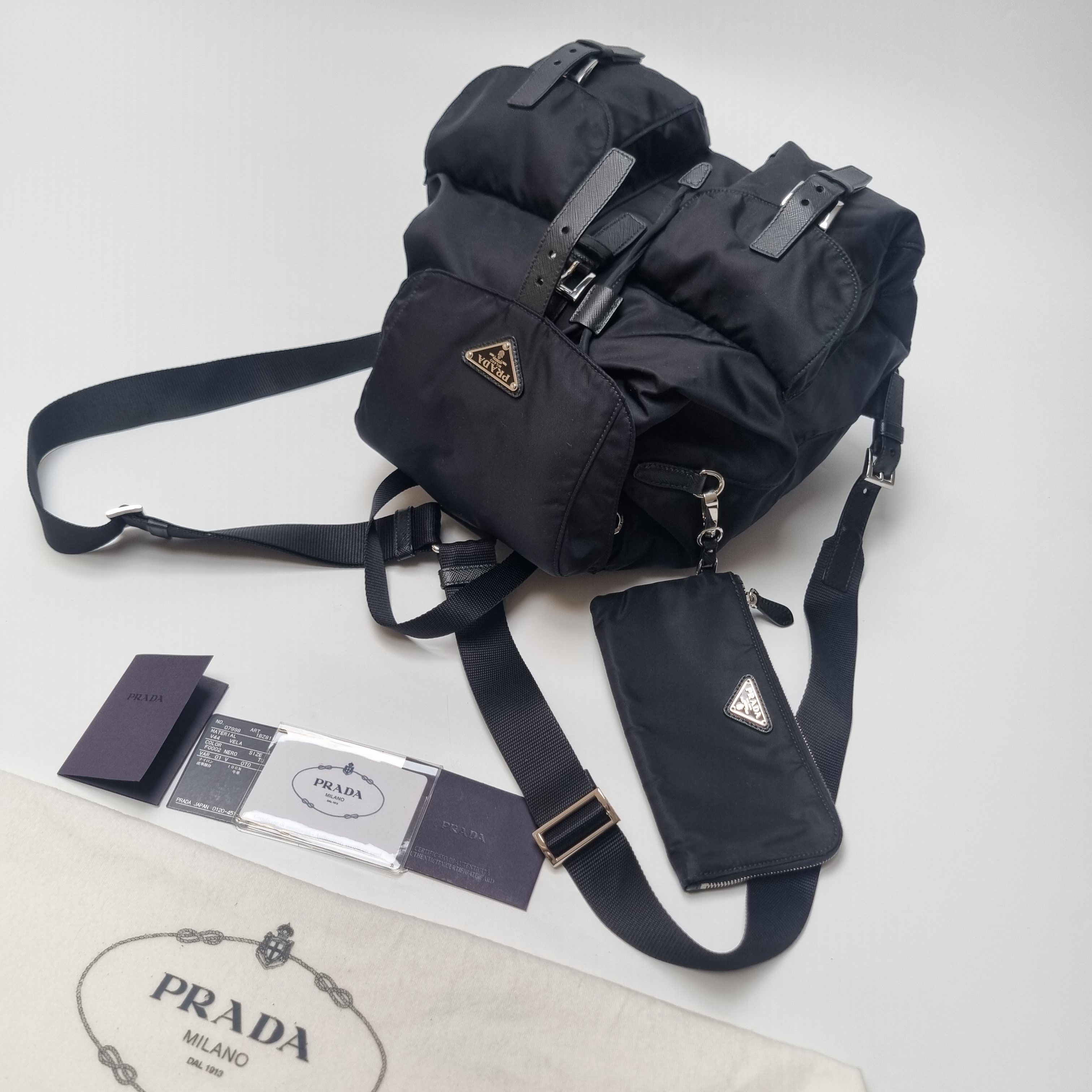 Prada Re-Nylon Backpack with Pouch (Top Quality, Full Set) Size ONE SIZE - 11 Thumbnail