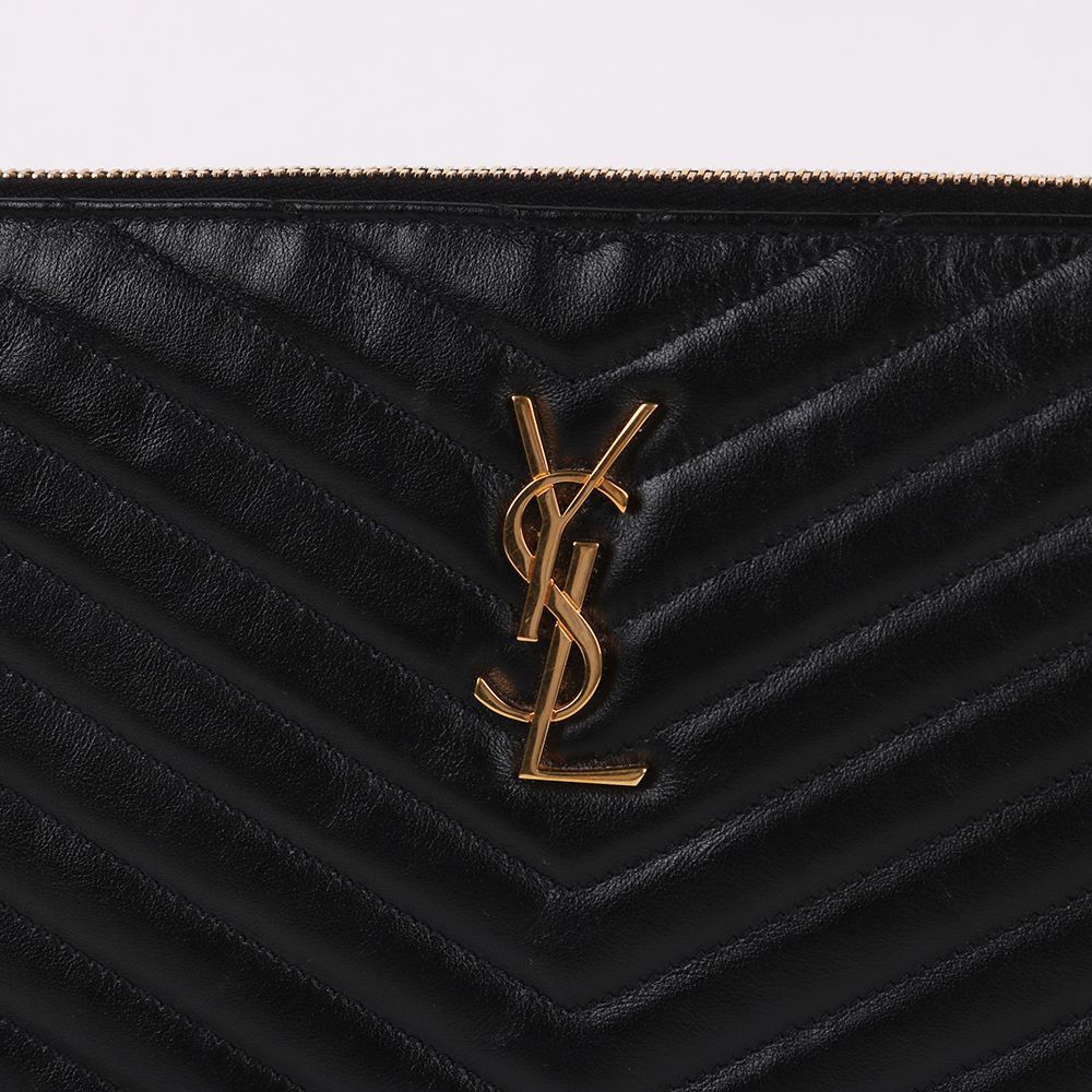 Yves Saint Laurent Matelassé Gold-Tone New Medium Clutch Bag Size ONE SIZE - 2 Thumbnail