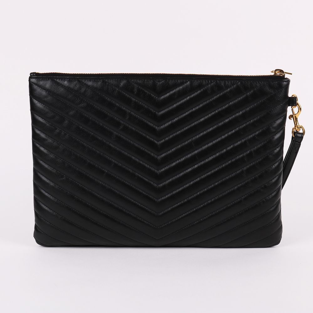 Yves Saint Laurent Matelassé Gold-Tone New Medium Clutch Bag Size ONE SIZE - 4 Thumbnail