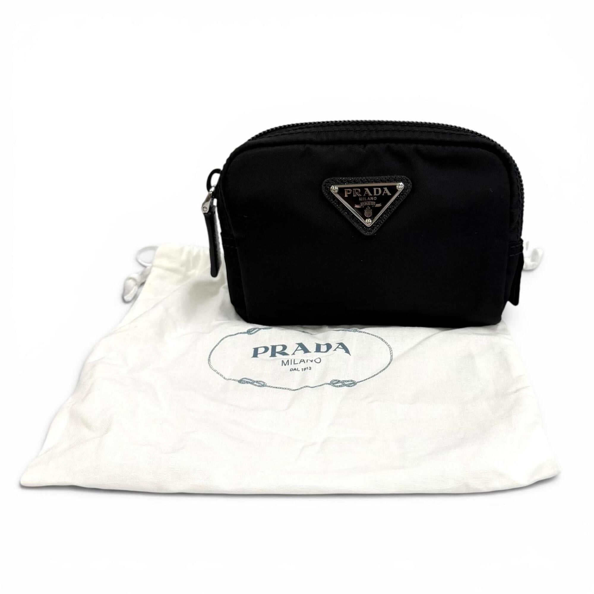 Prada PRADA 1ND339 Micro Re-Nylon Pouch with FRID Tag, Triangle Logo, Cosmetic Pouch, Black, Made in Italy, Women's, Dust Bag Size ONE SIZE - 2 Thumbnail
