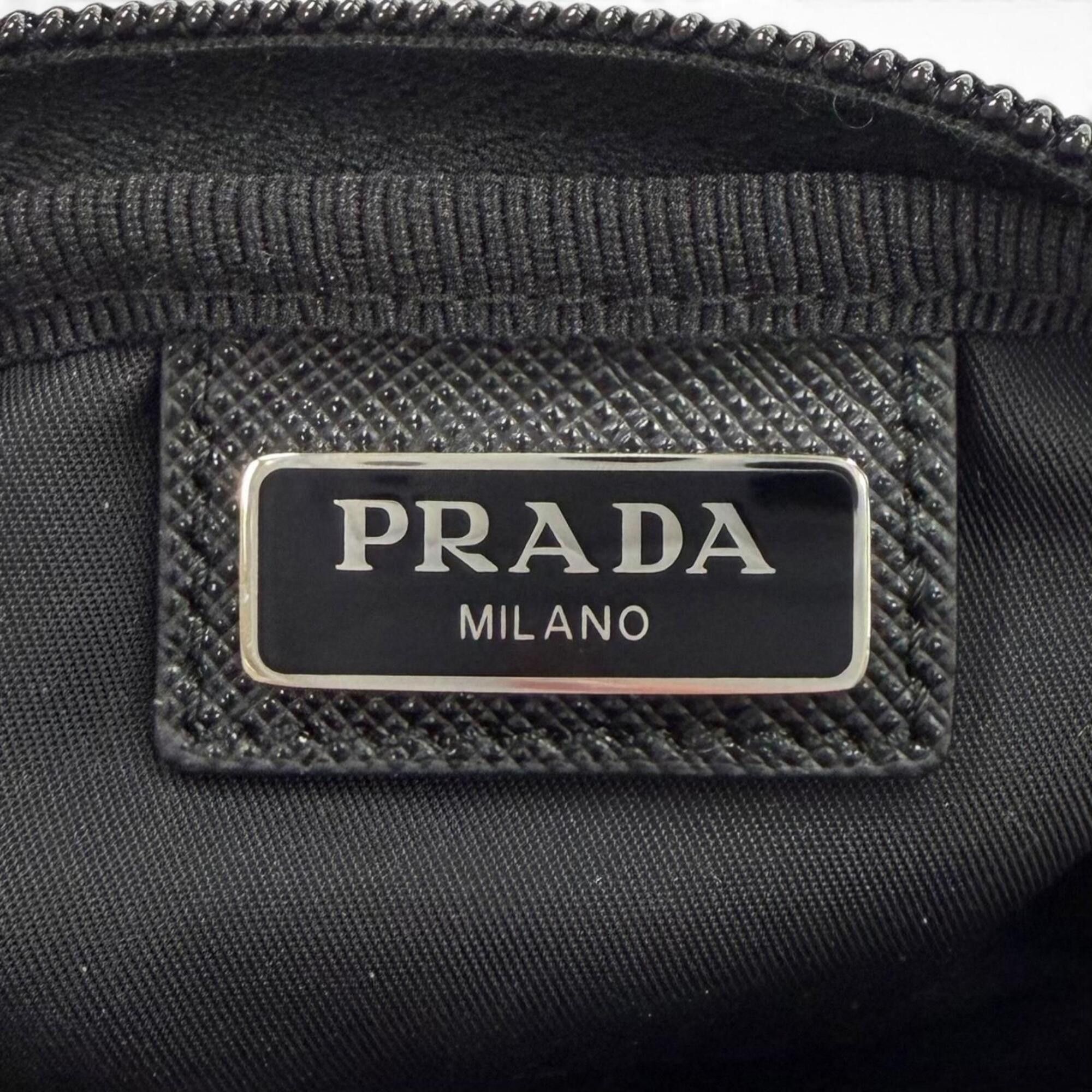 Prada PRADA 1ND339 Micro Re-Nylon Pouch with FRID Tag, Triangle Logo, Cosmetic Pouch, Black, Made in Italy, Women's, Dust Bag Size ONE SIZE - 10 Thumbnail