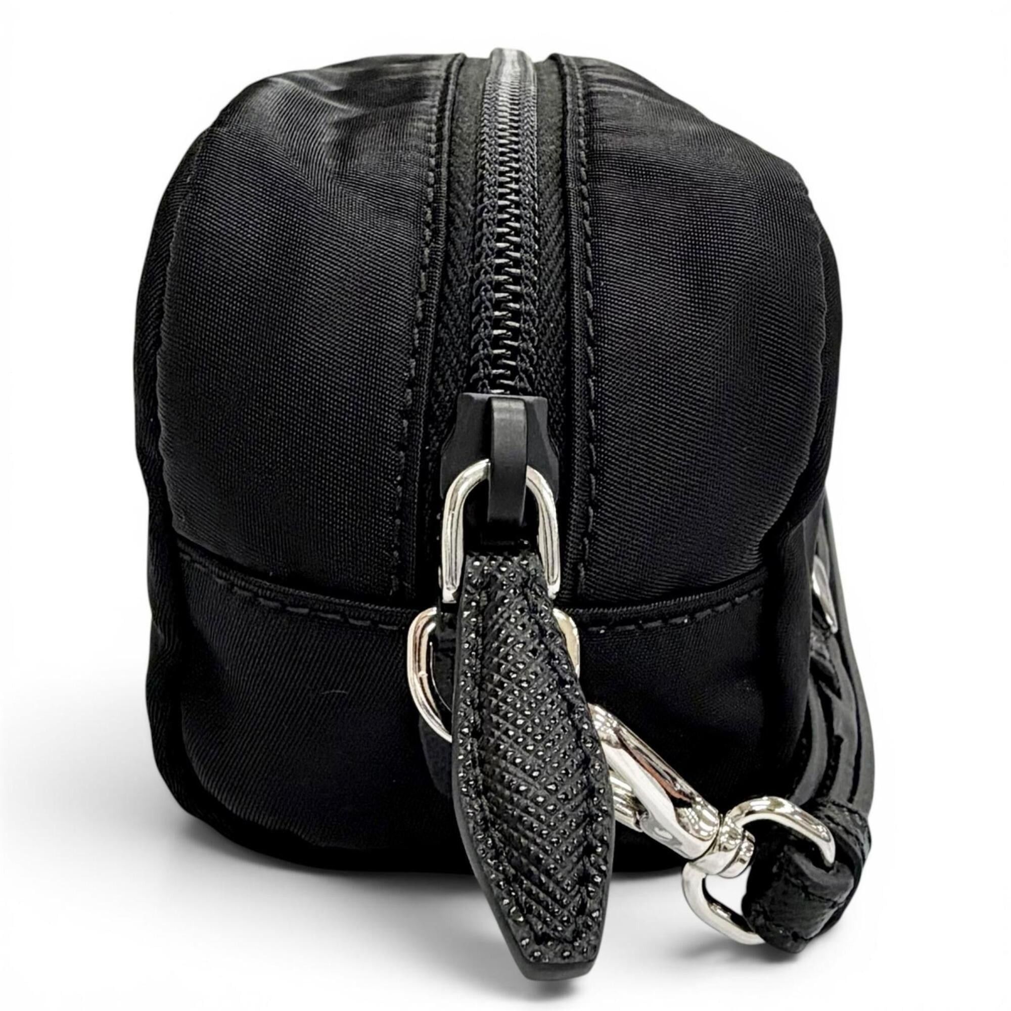 Prada PRADA 1NS175 Vera Re-Nylon Mini Pouch Small Current Model Triangle Logo Plate Cosmetic Black Made in Italy Women's Size ONE SIZE - 3 Thumbnail
