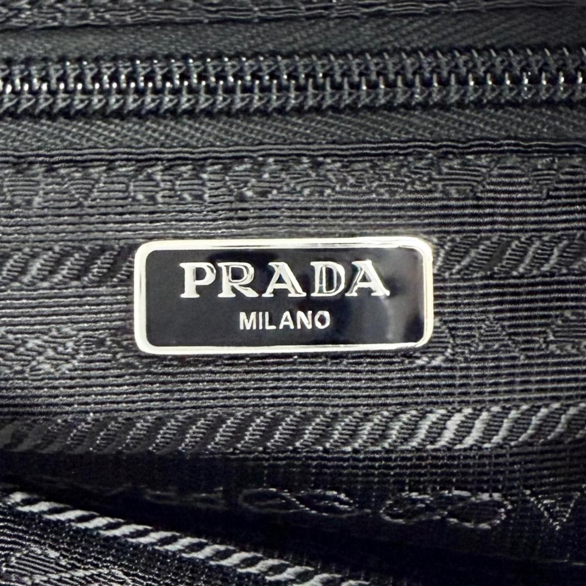 Prada PRADA 1NS175 Vera Re-Nylon Mini Pouch Small Current Model Triangle Logo Plate Cosmetic Black Made in Italy Women's Size ONE SIZE - 10 Thumbnail