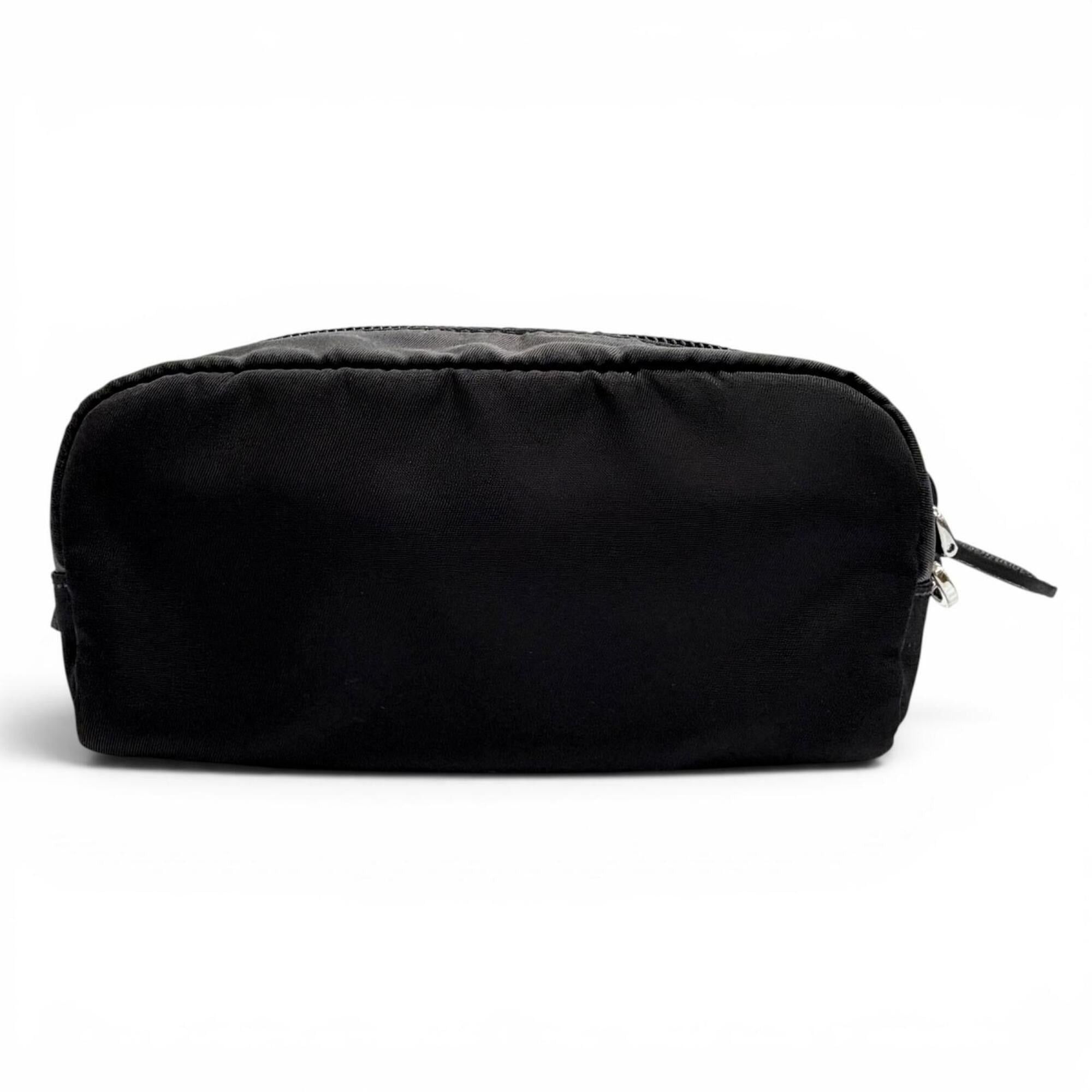 Prada PRADA 1NS175 Vera Re-Nylon Mini Pouch Small Current Model Triangle Logo Plate Cosmetic Black Made in Italy Women's Size ONE SIZE - 2 Thumbnail