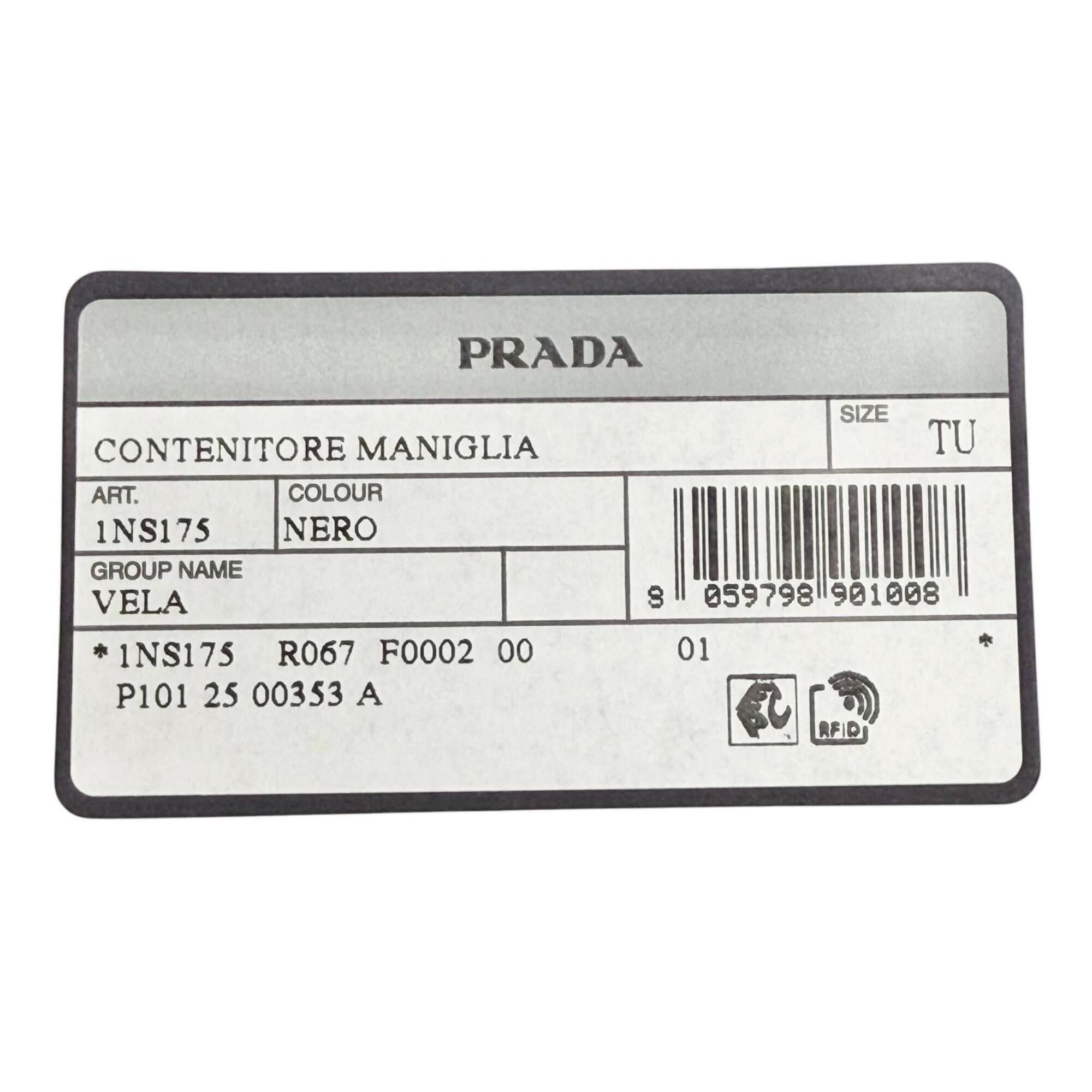 Prada PRADA 1NS175 Vera Re-Nylon Mini Pouch Small Current Model Triangle Logo Plate Cosmetic Black Made in Italy Women's Size ONE SIZE - 14 Thumbnail