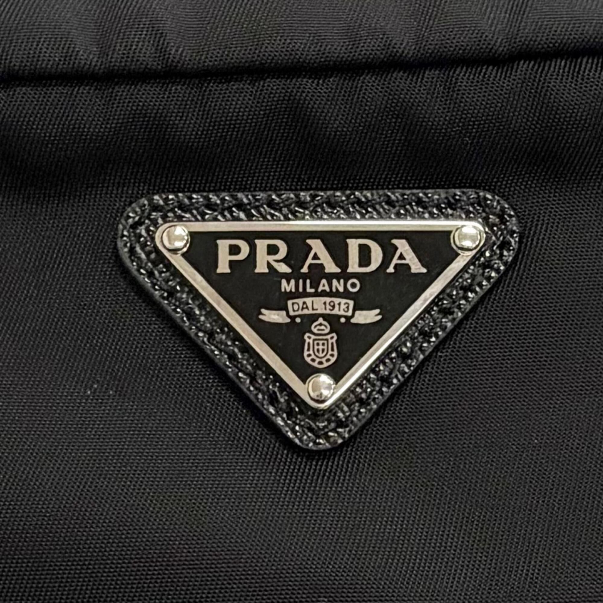 Prada PRADA 1NS175 Vera Re-Nylon Mini Pouch Small Current Model Triangle Logo Plate Cosmetic Black Made in Italy Women's Size ONE SIZE - 8 Thumbnail