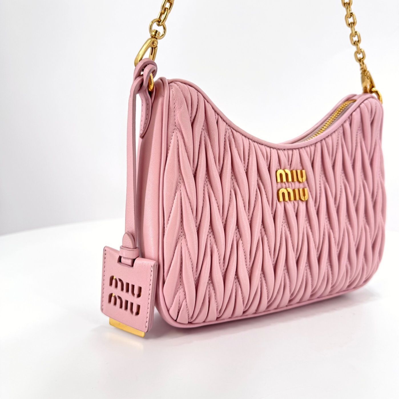 Miu Miu Matelassé Napa Chain Shoulder Bag Crossbody Pink Size ONE SIZE - 5 Thumbnail